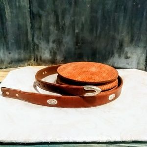 Men's Nocona Leather Concho Belt/36/No Buckle